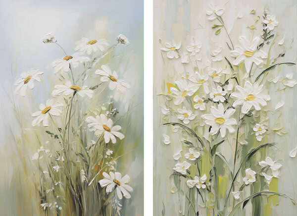 Painting of flowers on canvas Painting of flowers on canvas
