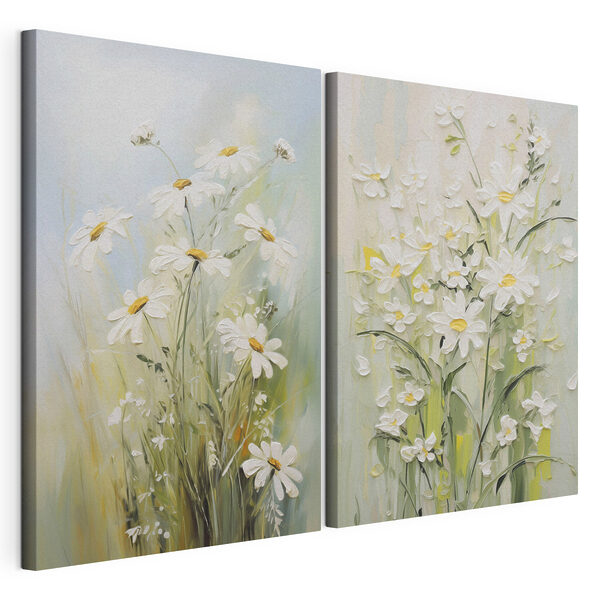 Blumenbild auf Leinwand Modularer Leinwanddruck Blumenbild auf Leinwand