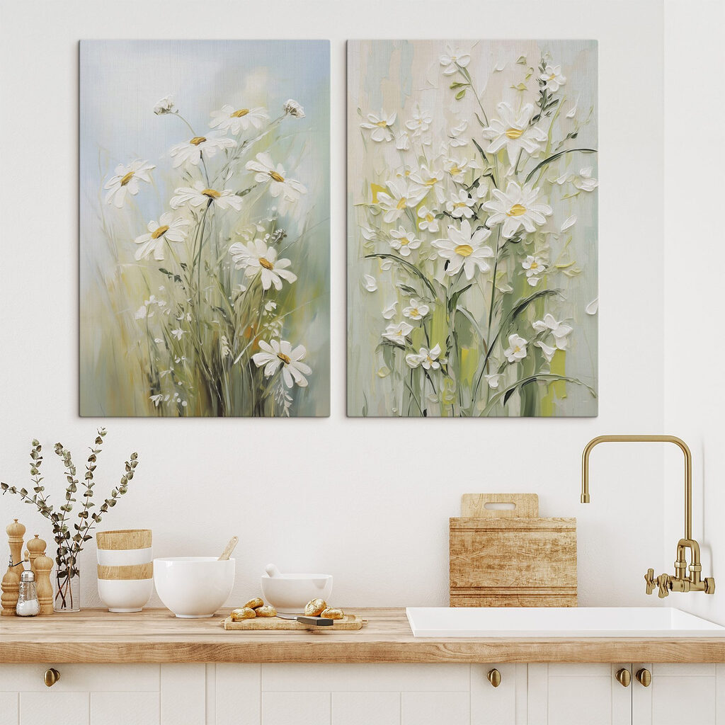 Painting of flowers on canvas Painting of flowers on canvas