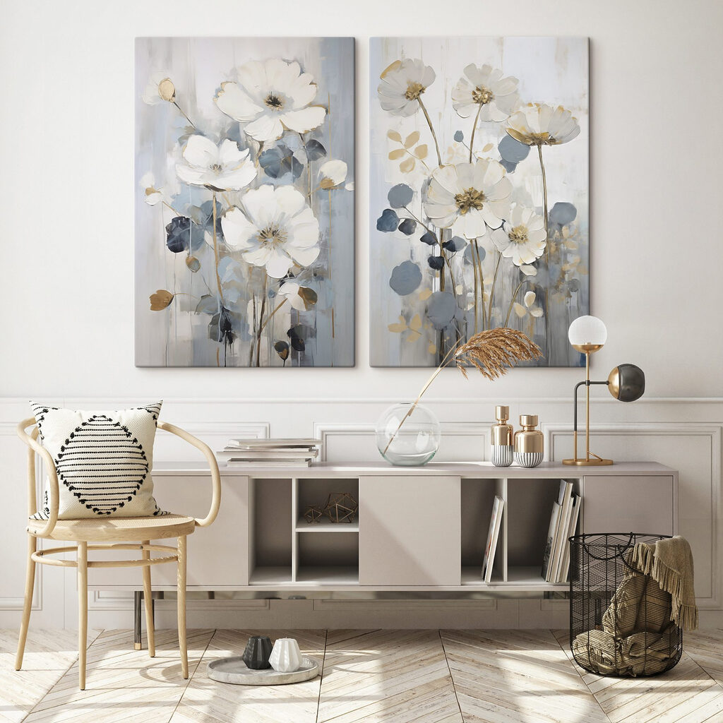 Painting of flowers and leaves Painting of flowers and leaves
