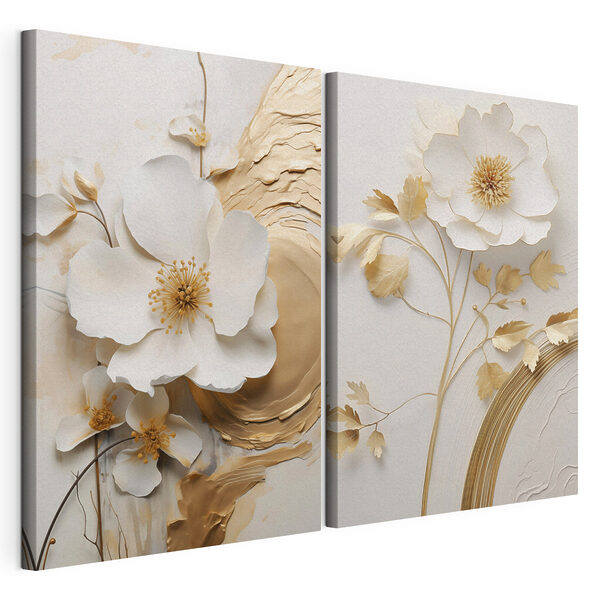 - Elegantes Blumenmuster für eine atemberaubende Dekoration Modularer Leinwanddruck - Elegantes Blumenmuster für eine atemberaubende Dekoration