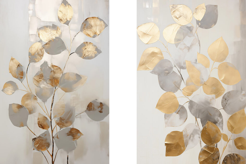- Elegant leaves in soft hues - Elegant leaves in soft hues