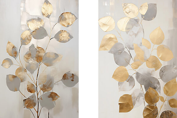 - Elegant leaves in soft hues - Elegant leaves in soft hues