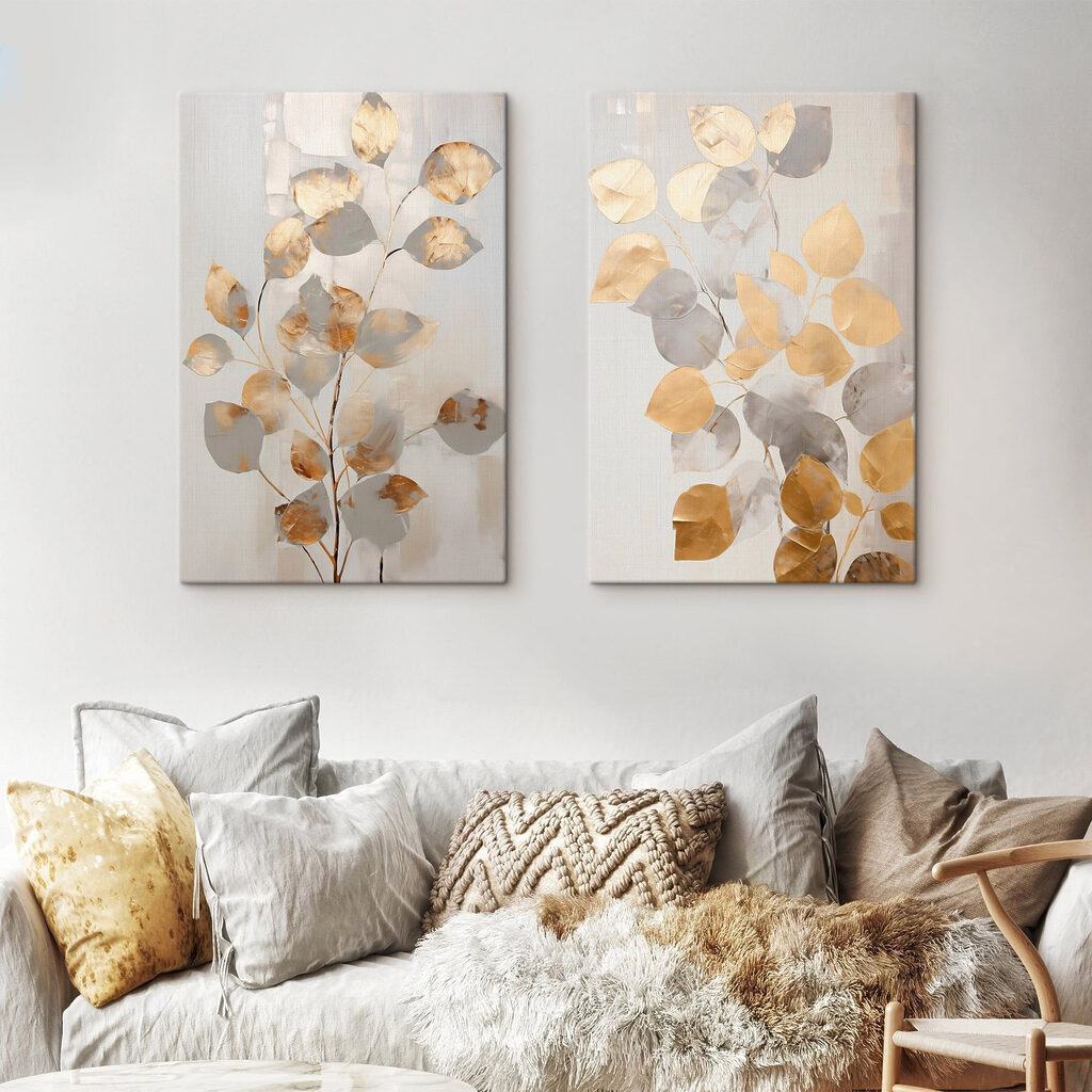 - Elegant leaves in soft hues - Elegant leaves in soft hues