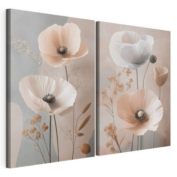 Blumen-Collage Modularer Leinwanddruck Blumen-Collage