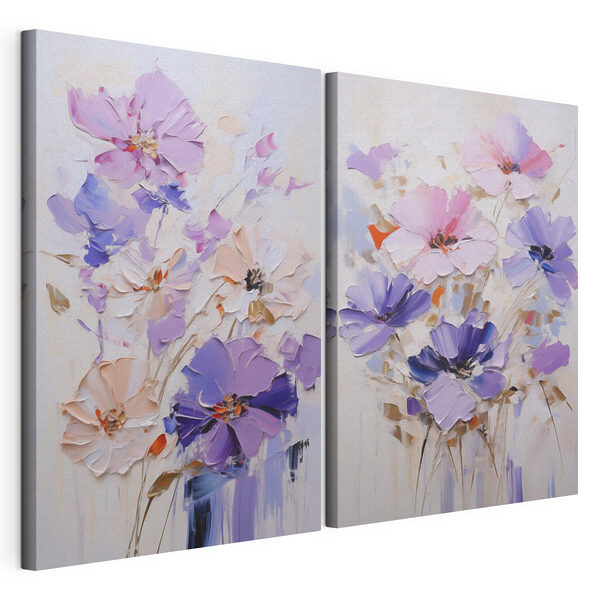 Blumenbild auf Leinwand Modularer Leinwanddruck Blumenbild auf Leinwand