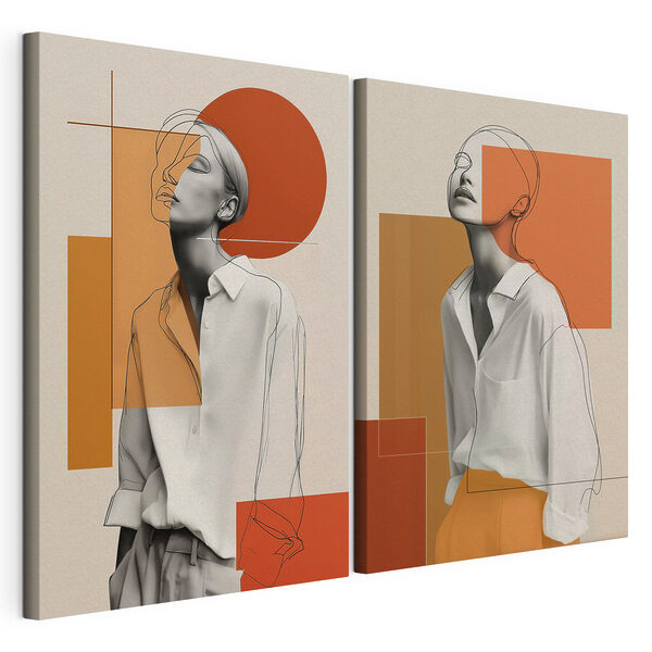 Collage einer Frau Modularer Leinwanddruck Collage einer Frau
