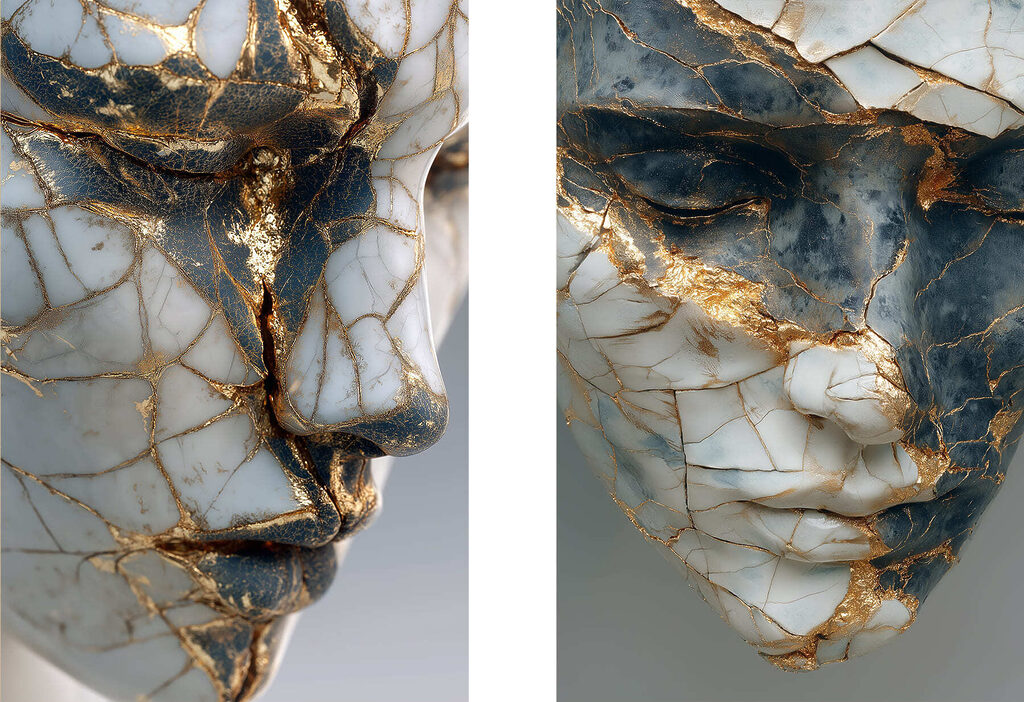 Cracked beauty in artistic form Cracked beauty in artistic form
