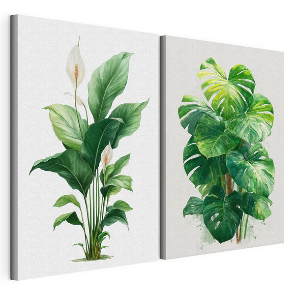 Frisches Laub bringt die Natur ins Haus Modularer Leinwanddruck Frisches Laub bringt die Natur ins Haus