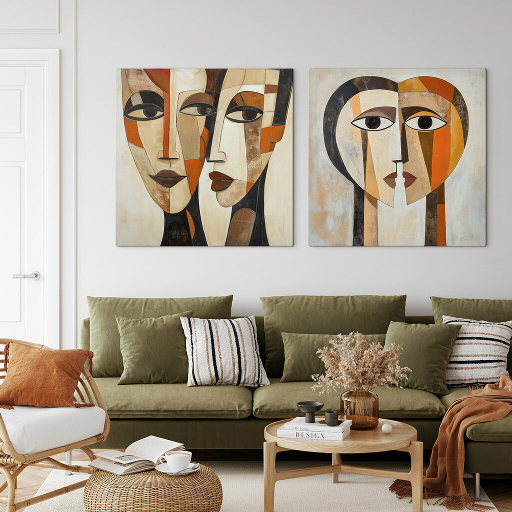 Painting of a woman's face Painting of a woman's face