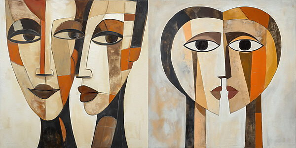 Painting of a woman's face Painting of a woman's face
