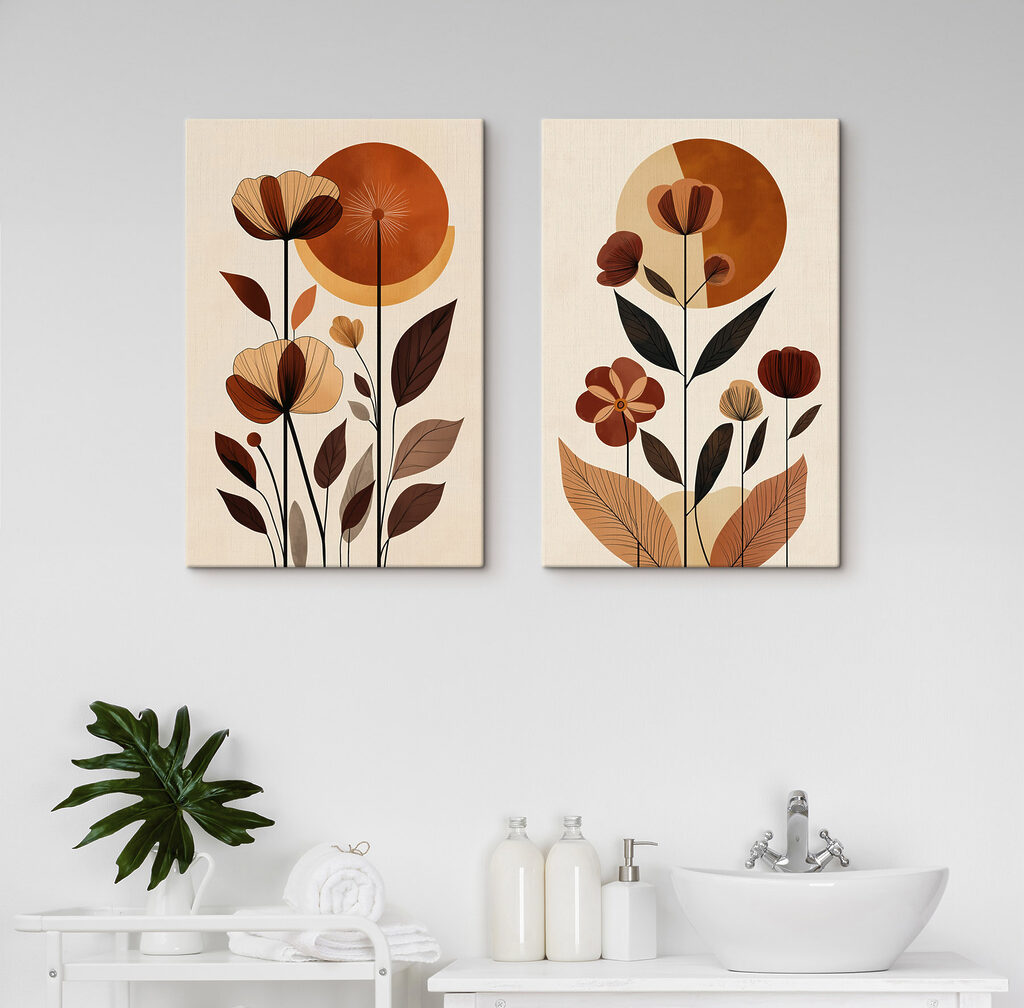 Painting of flowers and leaves Painting of flowers and leaves