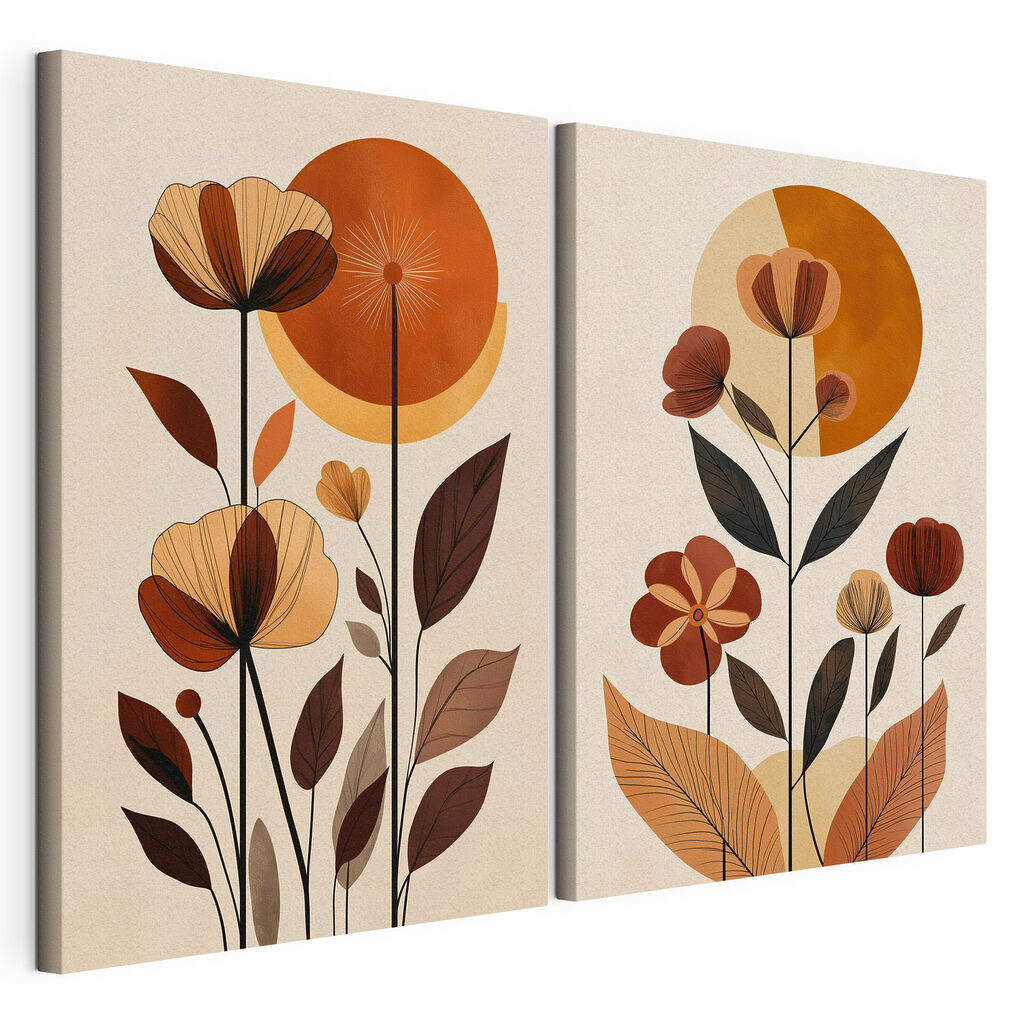 Painting of flowers and leaves Painting of flowers and leaves