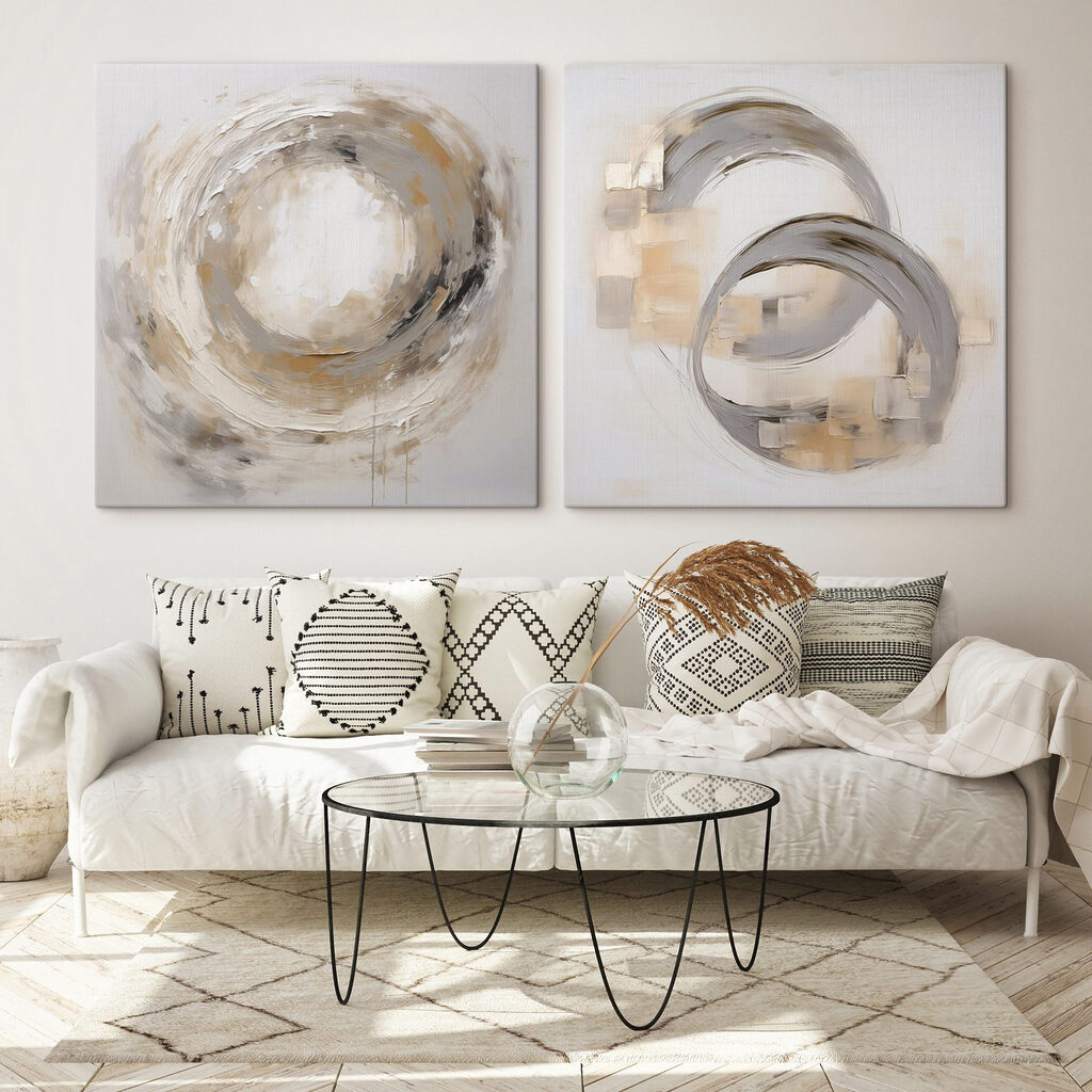 Painting of a circle and a circle Painting of a circle and a circle