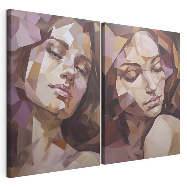 Collage des Gesichts einer Frau Modularer Leinwanddruck Collage des Gesichts einer Frau