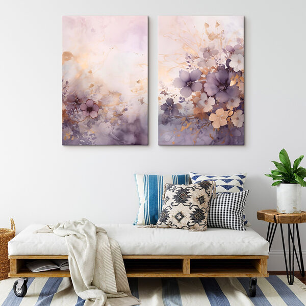 Painting of flowers on a white background Painting of flowers on a white background