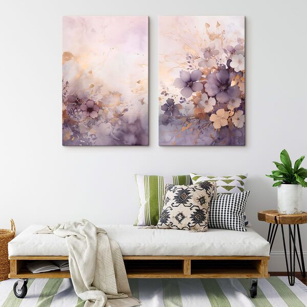 Painting of flowers on a white background Painting of flowers on a white background