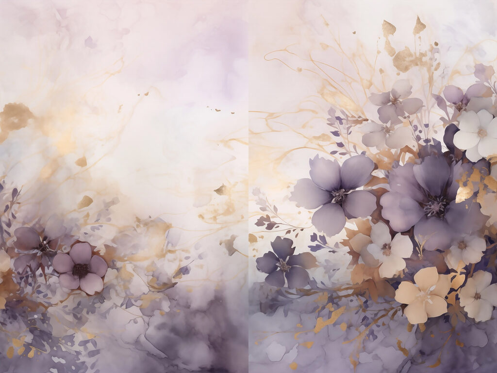 Painting of flowers on a white background Painting of flowers on a white background