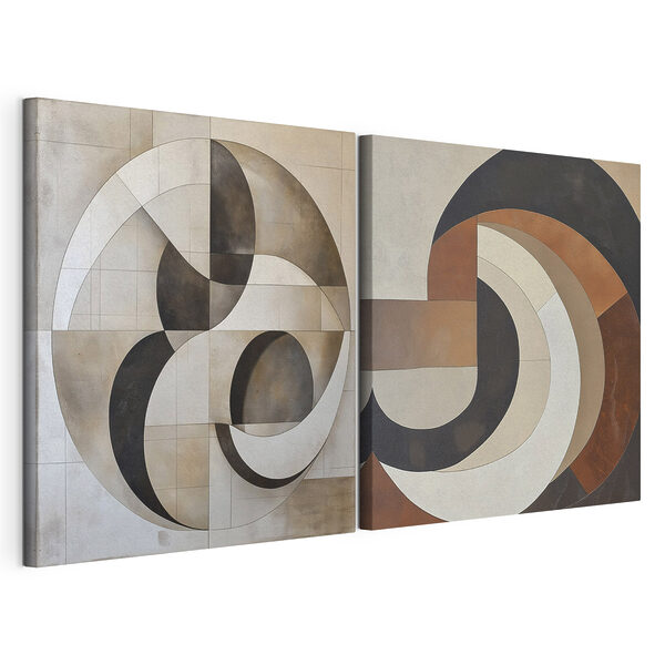 Zwei Kunstwerke Modularer Leinwanddruck Zwei Kunstwerke