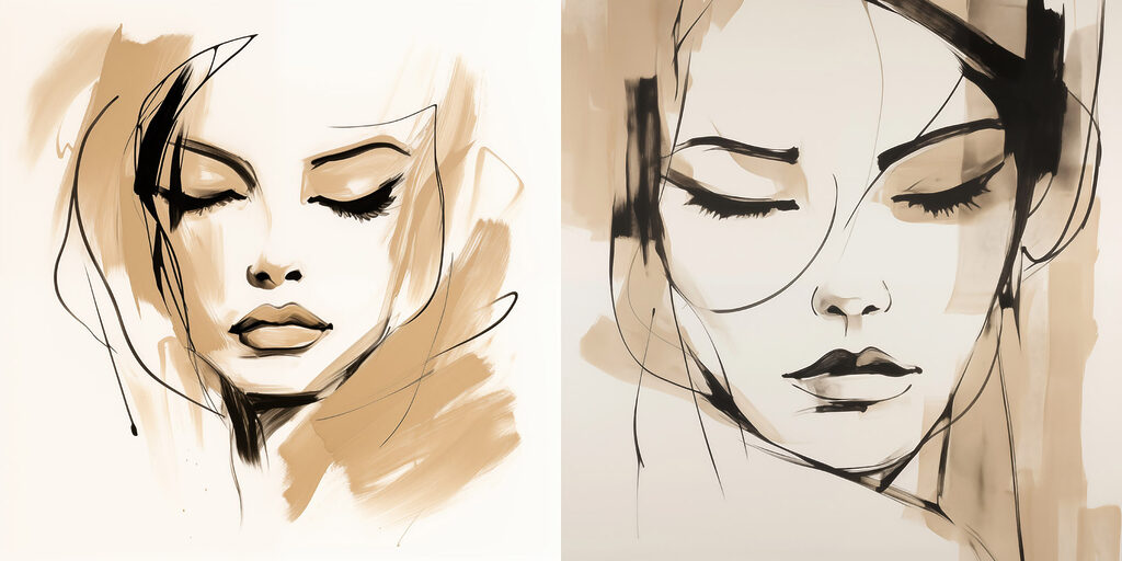 Drawing of a woman's face Drawing of a woman's face