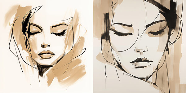 Drawing of a woman's face Drawing of a woman's face