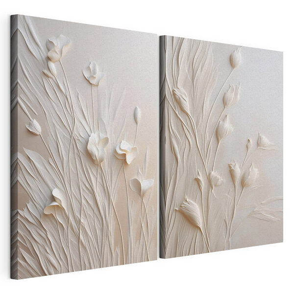 Elegantes Blumenmuster in sanften Farbtönen Modularer Leinwanddruck Elegantes Blumenmuster in sanften Farbtönen