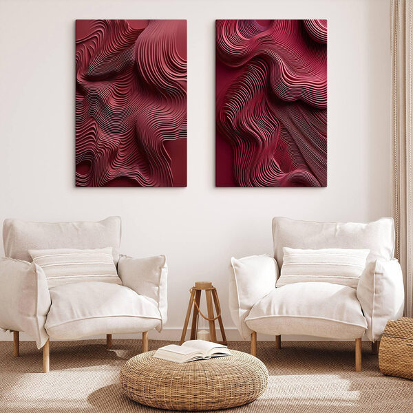 Red and pink wavy lines Red and pink wavy lines