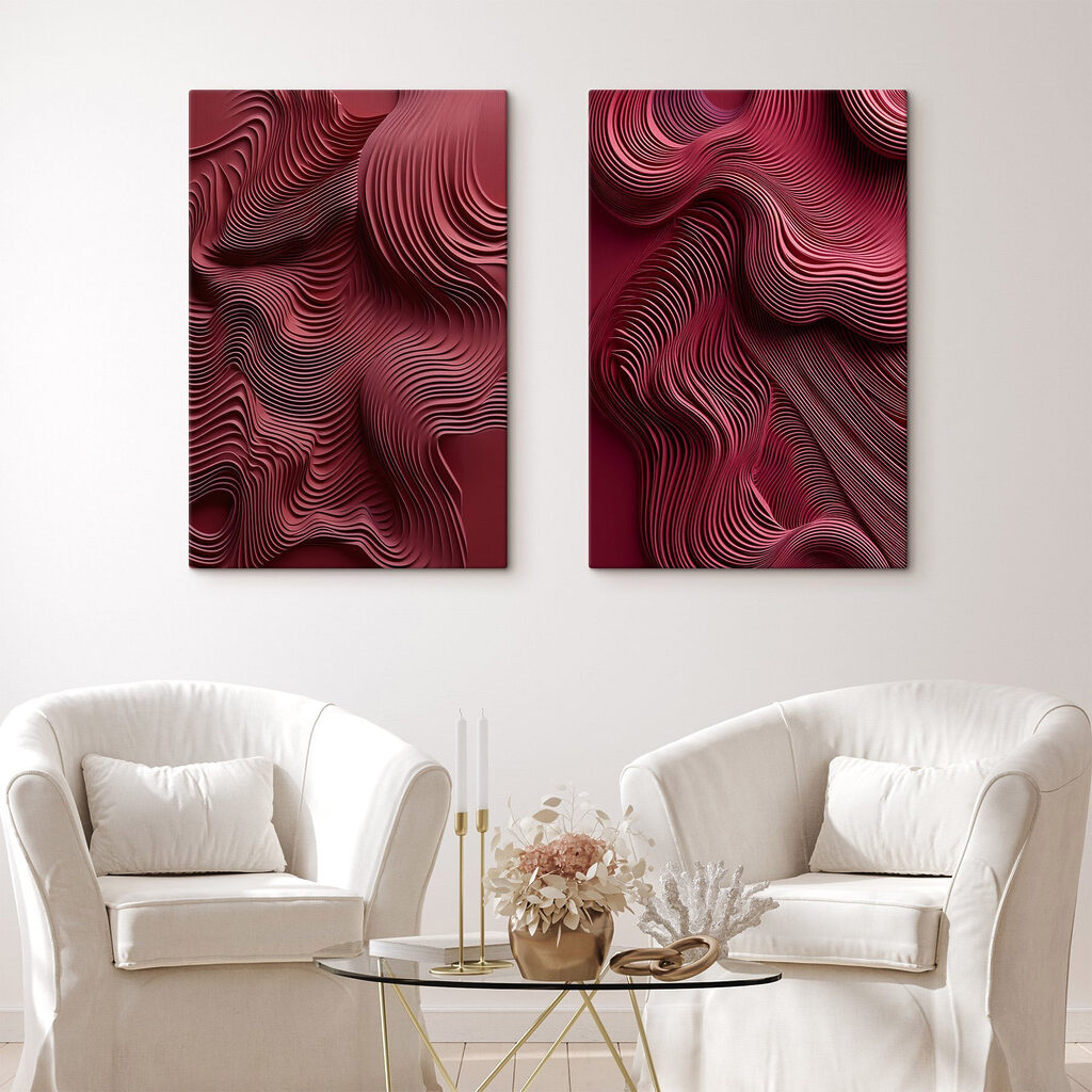 Red and pink wavy lines Red and pink wavy lines