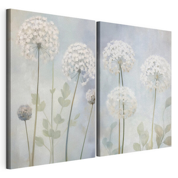 Collage aus weißen Blumen Modularer Leinwanddruck Collage aus weißen Blumen