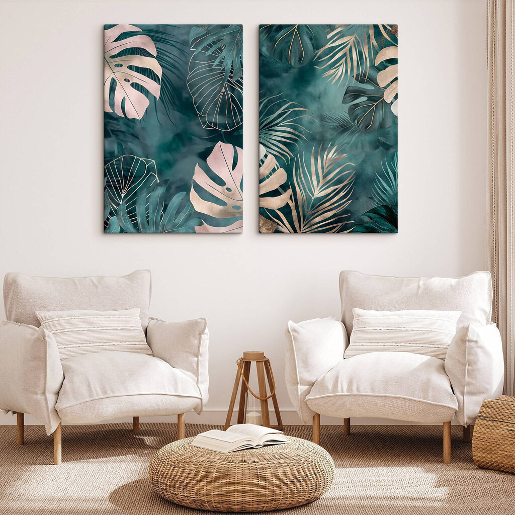 Lush foliage on vibrant background Lush foliage on vibrant background