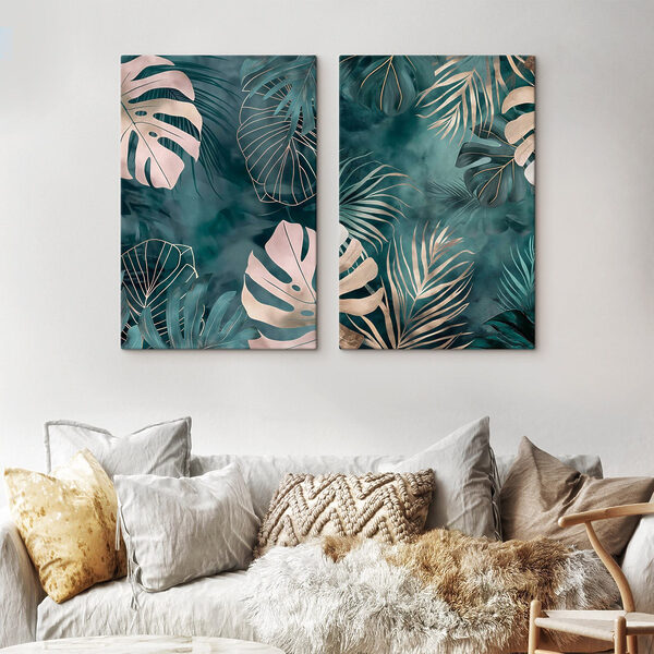 Lush foliage on vibrant background Lush foliage on vibrant background