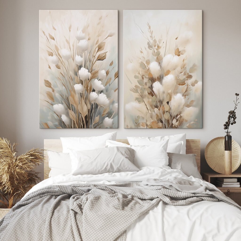 Painting of flowers and leaves Painting of flowers and leaves