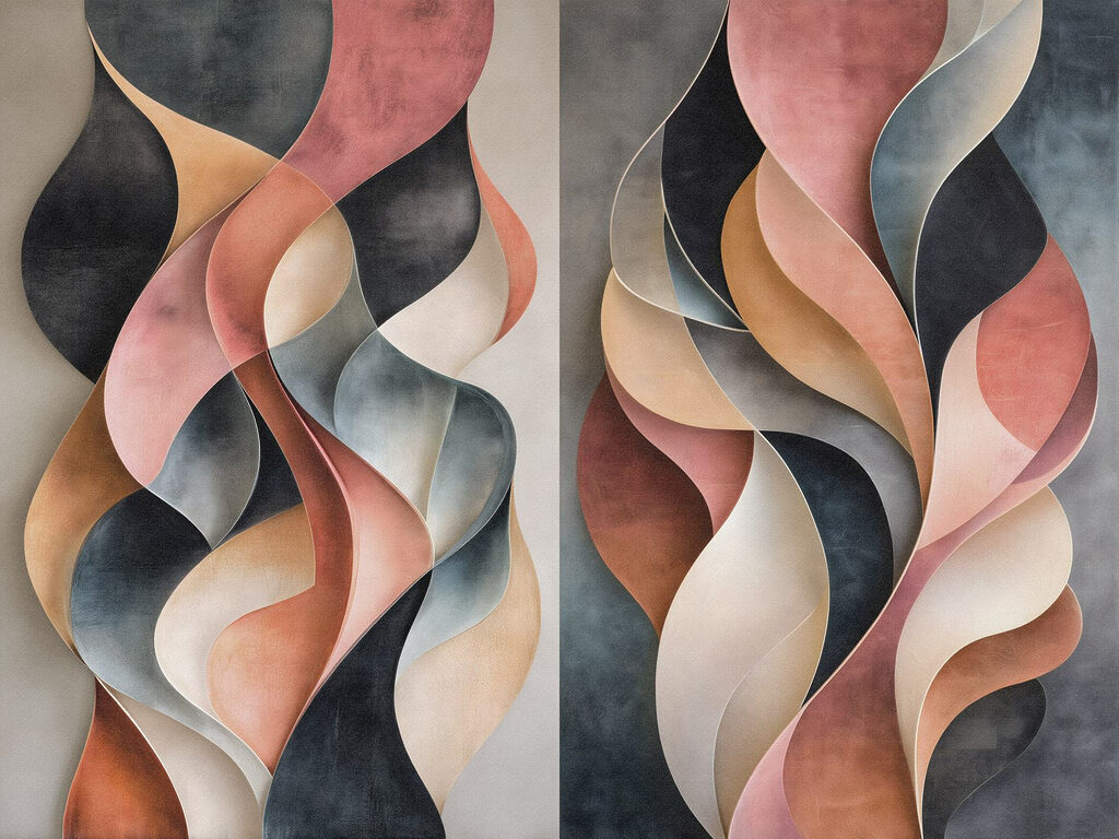 Flowing forms in soft color palette Flowing forms in soft color palette