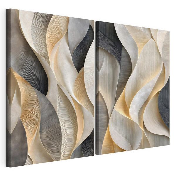 Geschmeidige Kurven in einer sanften Farbpalette Modularer Leinwanddruck Geschmeidige Kurven in einer sanften Farbpalette