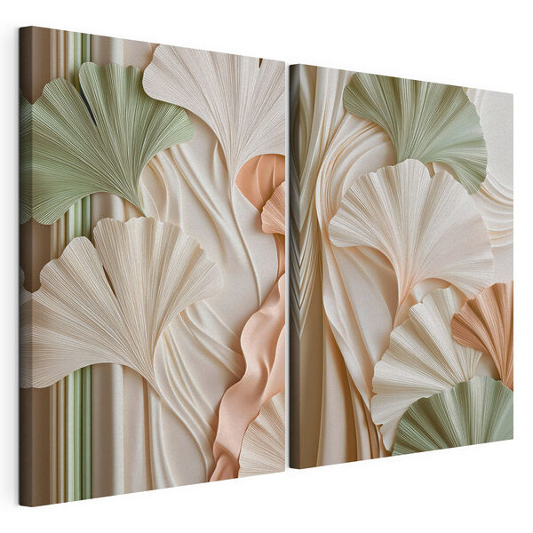 Natürliche Formen und zarte Linien verschmelzen miteinander Modularer Leinwanddruck Natürliche Formen und zarte Linien verschmelzen miteinander
