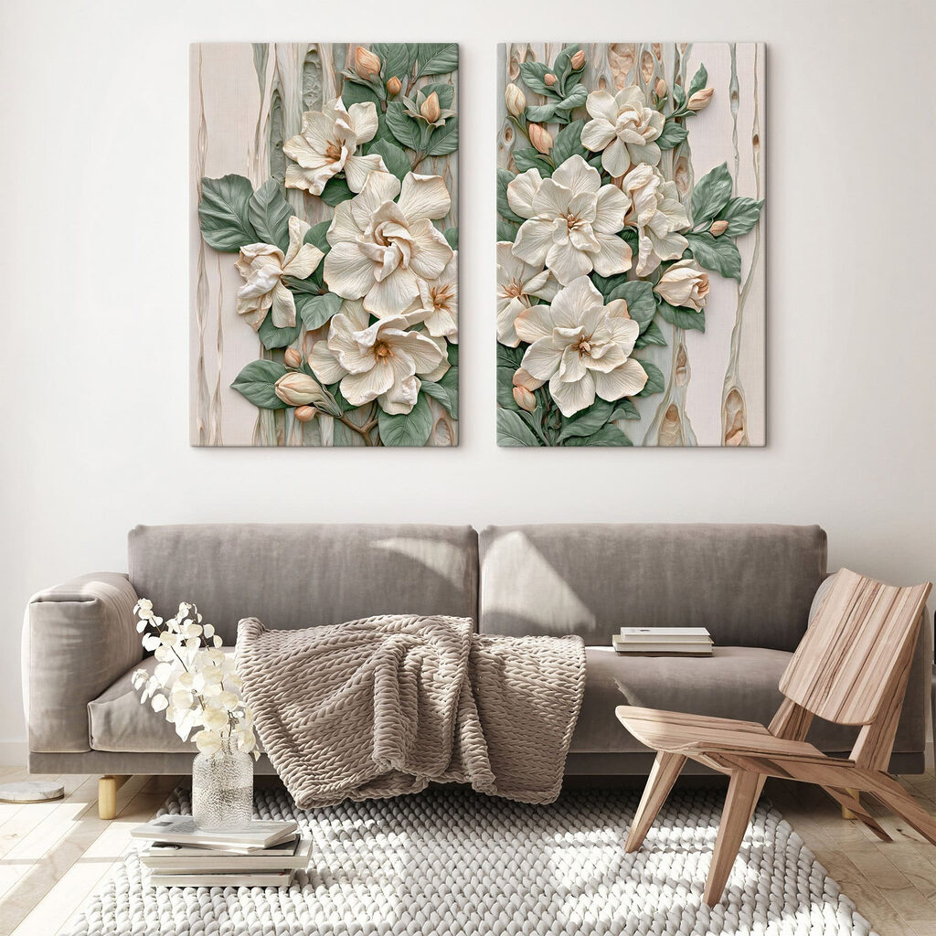 Collage of flowers and leaves Collage of flowers and leaves