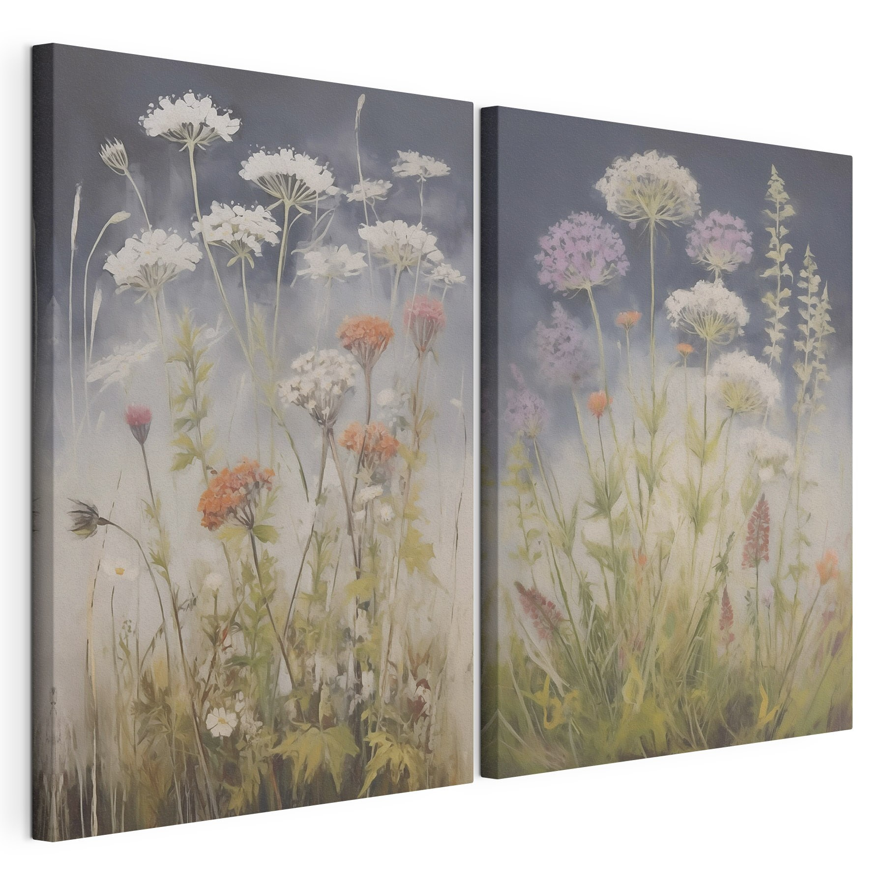 Painting of flowers in a field Painting of flowers in a field