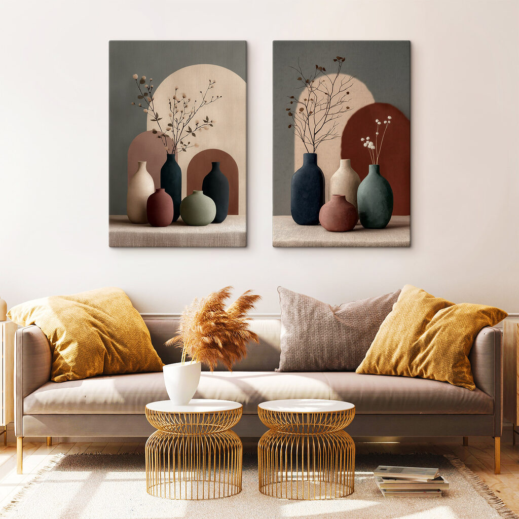 Modularer Leinwanddruck Modular canvas print Group of vases with flowers in them (Artikelnummer: m30792) Modularer Leinwanddruck Modular canvas print Group of vases with flowers in them (Artikelnummer: m30792)