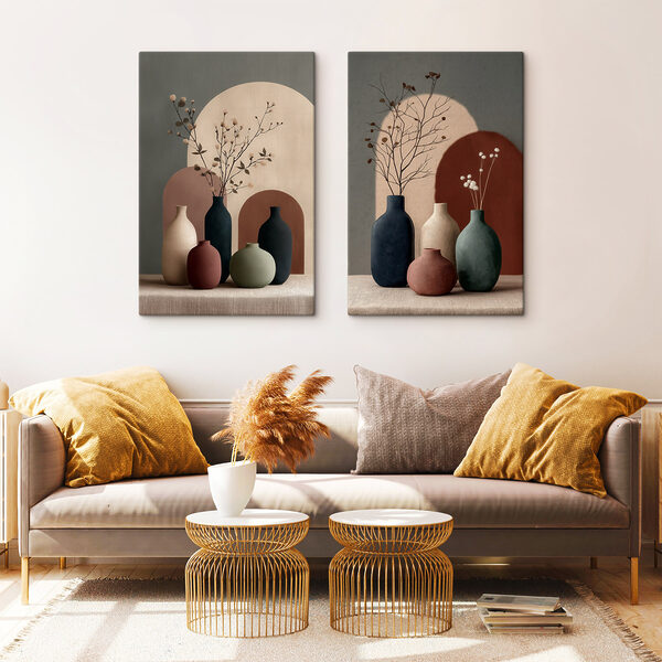 Modularer Leinwanddruck Modular canvas print Group of vases with flowers in them (Artikelnummer: m30792) Modularer Leinwanddruck Modular canvas print Group of vases with flowers in them (Artikelnummer: m30792)