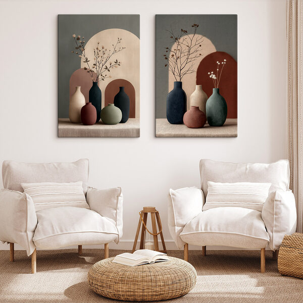 Modularer Leinwanddruck Modular canvas print Group of vases with flowers in them (Artikelnummer: m30792) Modularer Leinwanddruck Modular canvas print Group of vases with flowers in them (Artikelnummer: m30792)