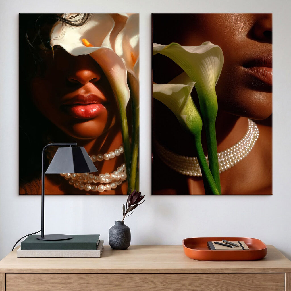 Woman with flowers and necklaces Woman with flowers and necklaces
