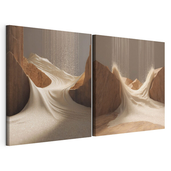 Sand, der von einer Klippe herabrieselt Modularer Leinwanddruck Sand, der von einer Klippe herabrieselt