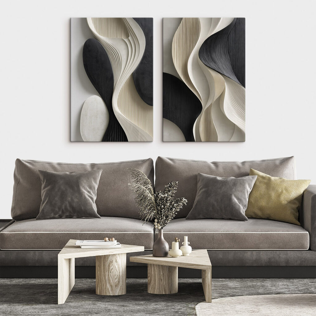 Fluid shapes in contrasting colors Fluid shapes in contrasting colors