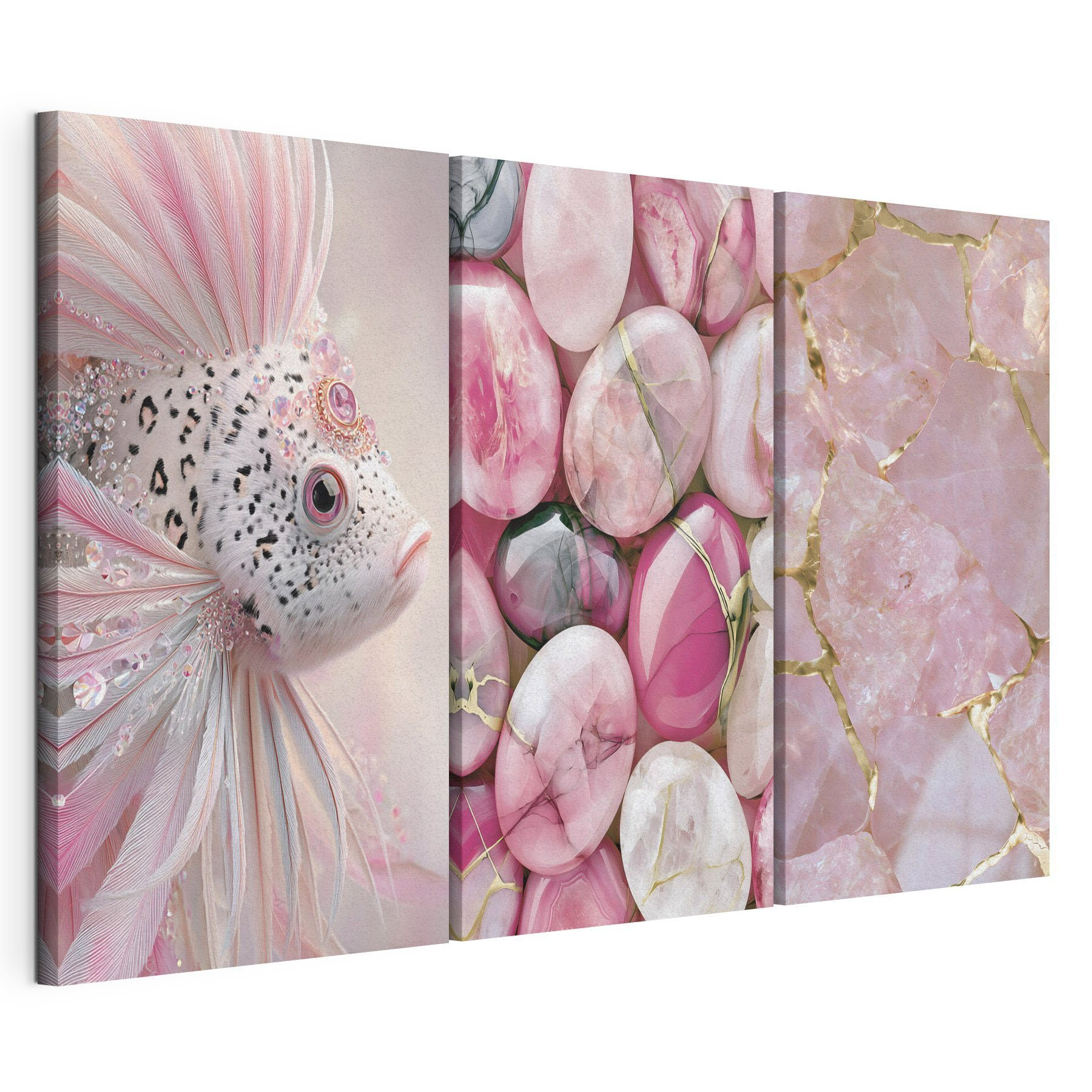 Collage of pink and white stones Collage of pink and white stones