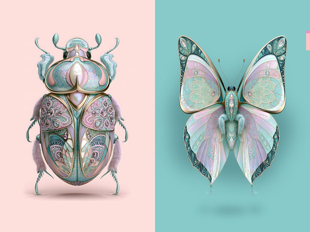 Colorful Insects with Artistic Flair Colorful Insects with Artistic Flair