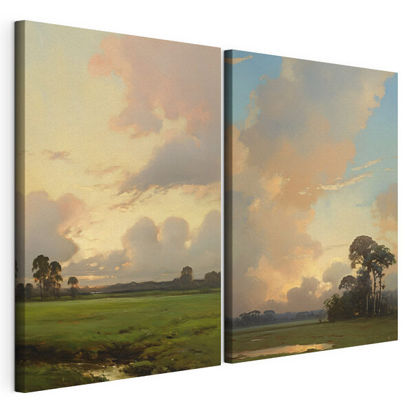 Vergleich einer Landschaft Modularer Leinwanddruck Vergleich einer Landschaft