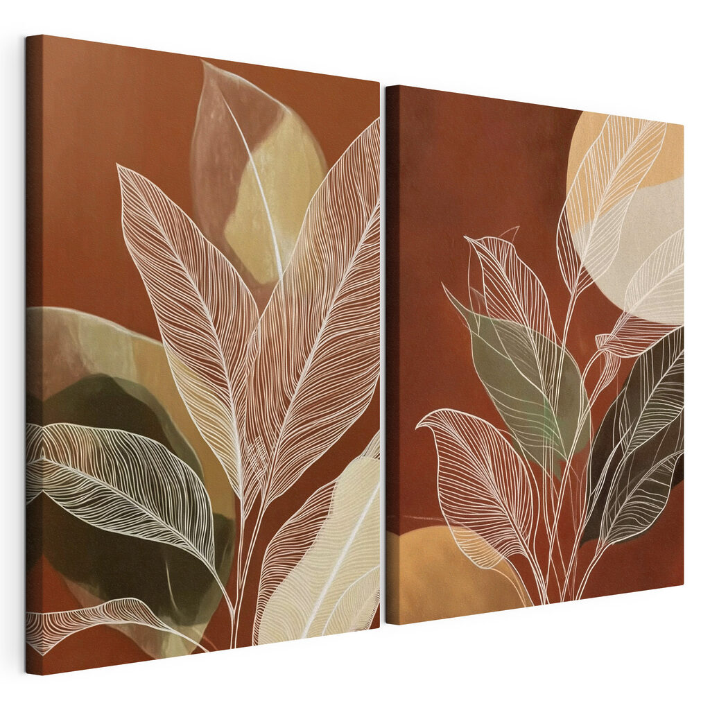Painting of leaves and circles Painting of leaves and circles