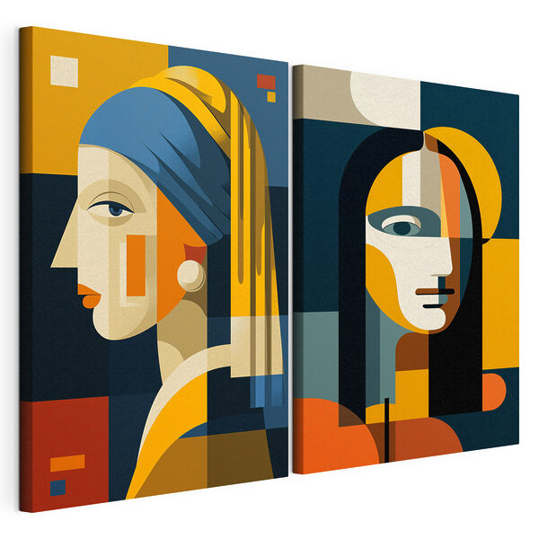 Die Gesichter zweier Frauen Modularer Leinwanddruck Die Gesichter zweier Frauen