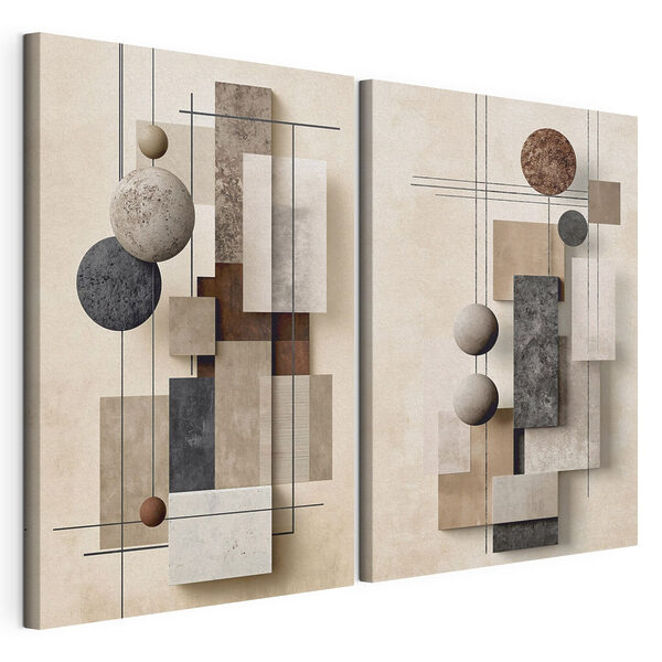 Kunstcollage mit verschiedenen Formen und Farben Modularer Leinwanddruck Kunstcollage mit verschiedenen Formen und Farben