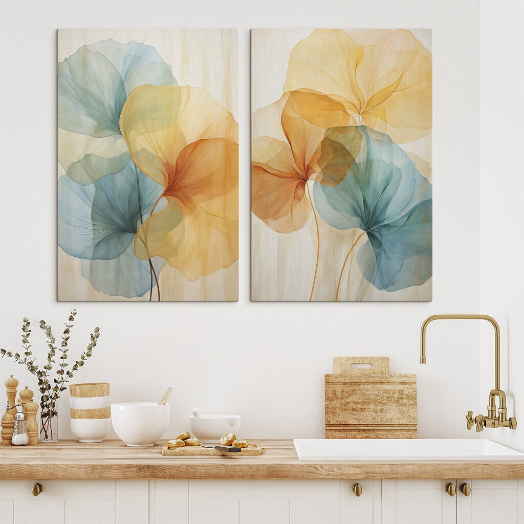 Soft hues blend in harmonious display Soft hues blend in harmonious display